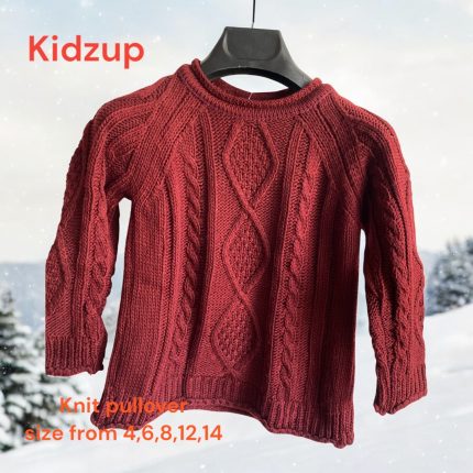 Knit pullover brick red color